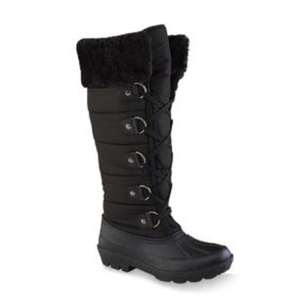 Winter faux fur boots, black